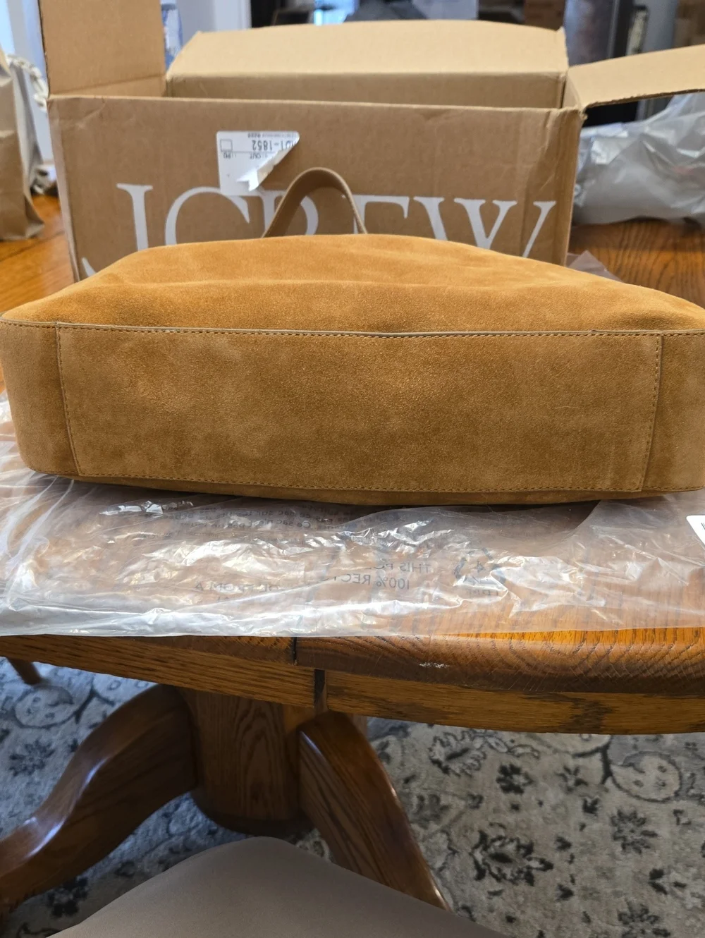 J. Crew Suede Shoulder Bag in Camel Brown